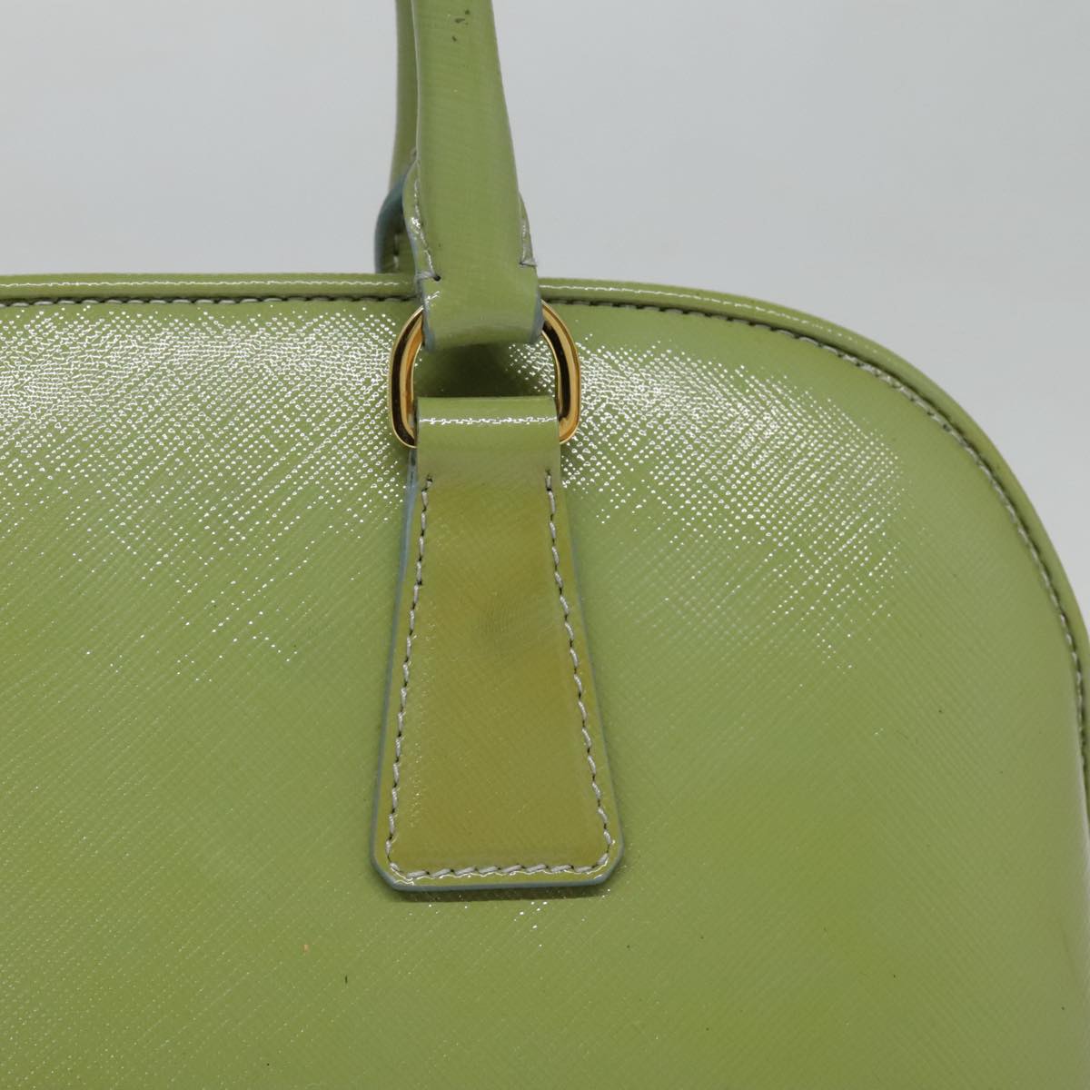 Luxury Prada Hand Bag Safiano leather 2way Green Gold  94025