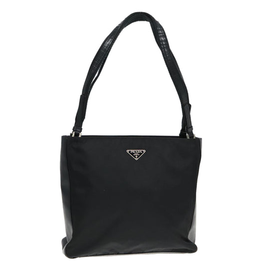 Luxury Prada Tote Bag Nylon Black Silver  94044