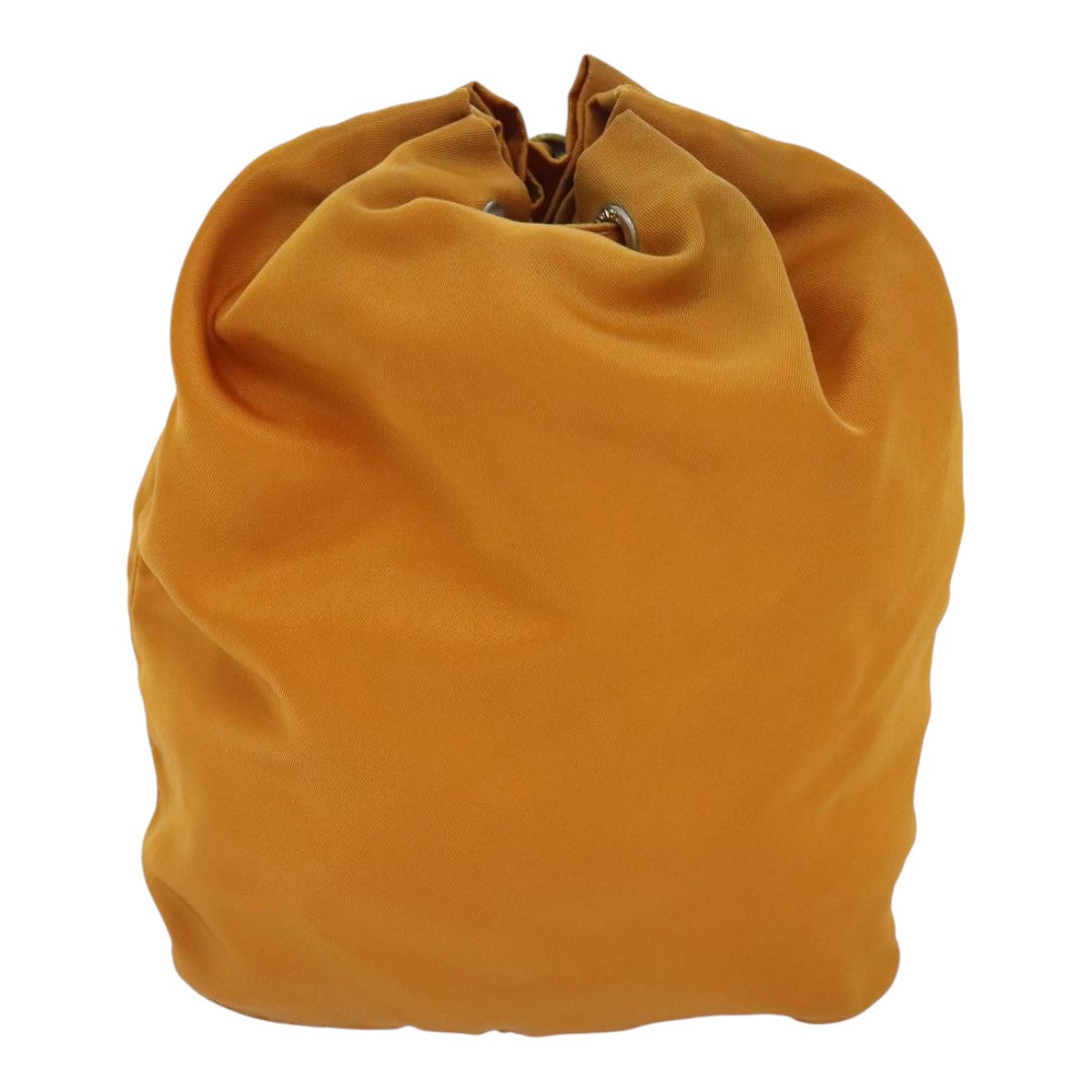 Luxury Prada Drawstring Pouch Nylon Orange Silver  94054