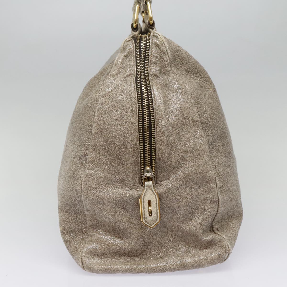 Luxury Prada Shoulder Bag Leather Beige Gold  94057