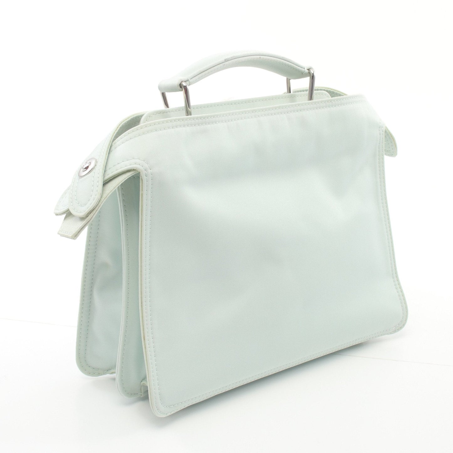 Luxury Fendi Peekaboo Isee u Small Handbag Nylon Light green 2WAY