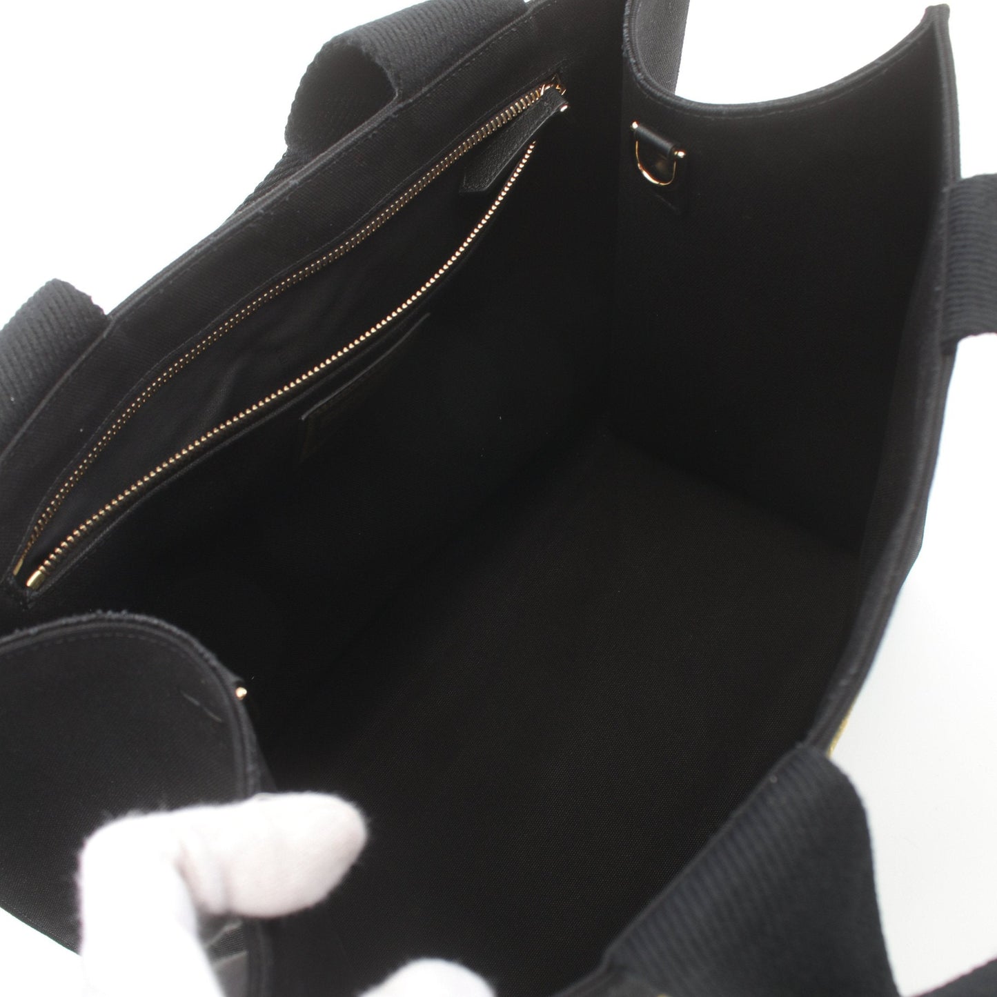 Luxury Fendi Luxury Fendi * VERSACEFENDACE Fenderche Handbag Tote bag Canvas Black 2WAY