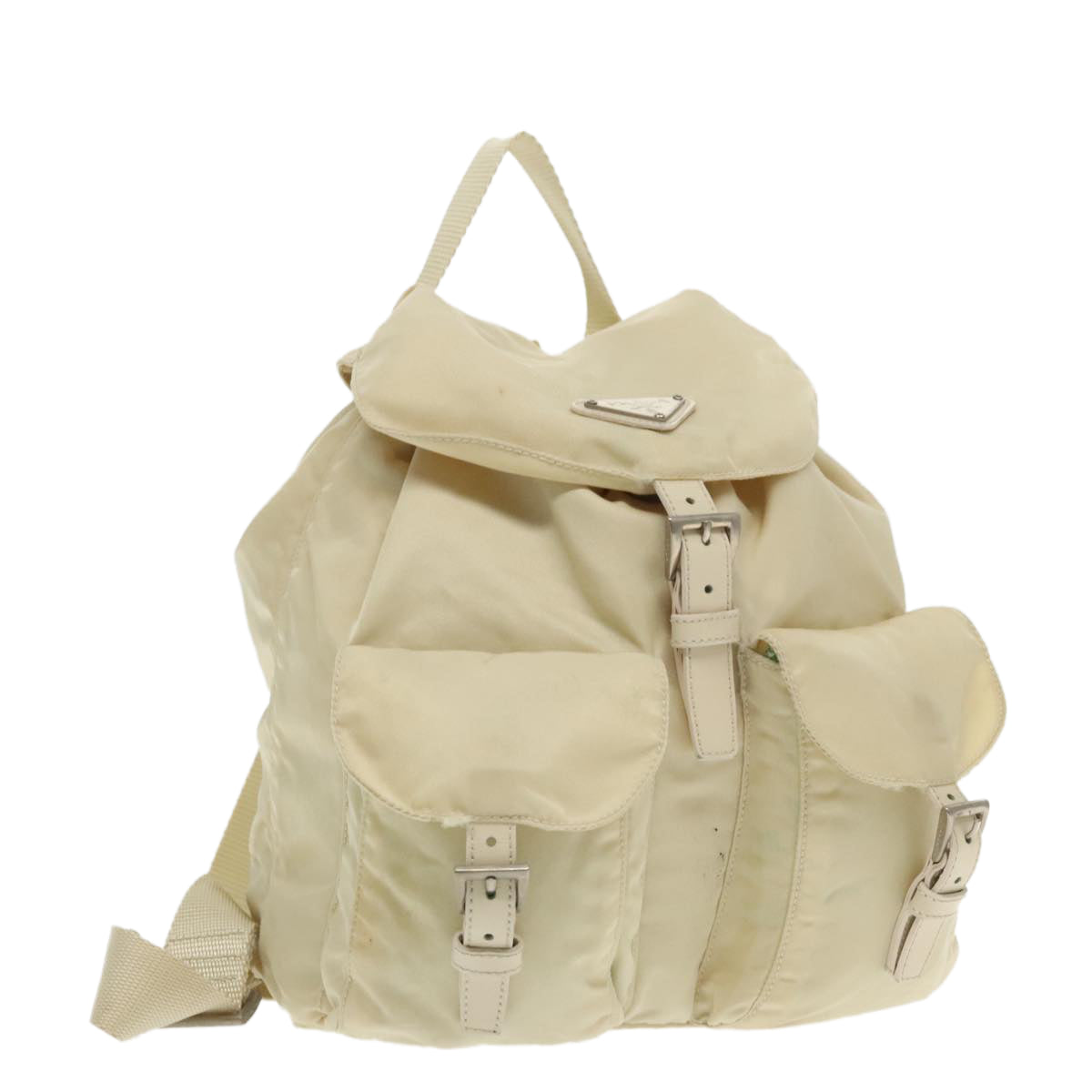 Luxury Prada Backpack Nylon White Silver  94142
