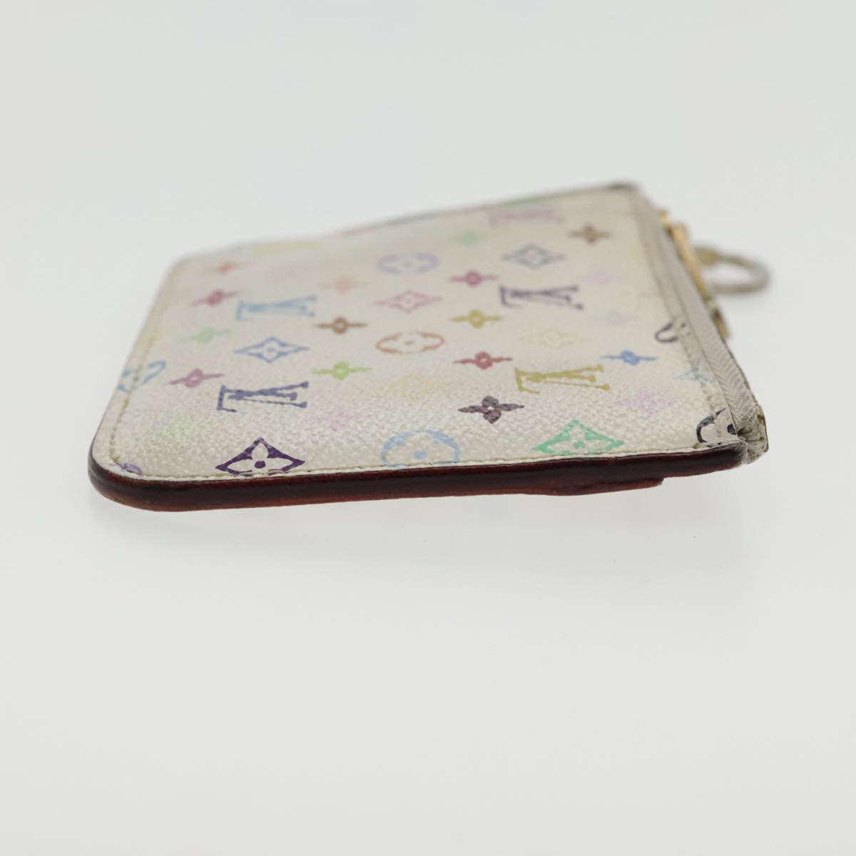 LOUIS VUITTON Multicolor Pochette Cles NM Coin Purse White M93734 LV 94159
