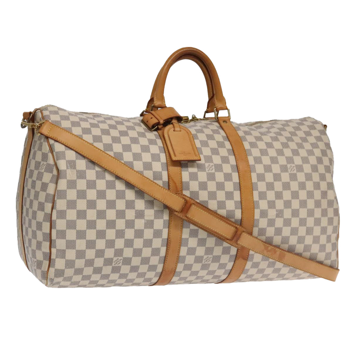 LOUIS VUITTON Damier Azur Keepall Bandouliere 55 Boston Bag N41429 94205