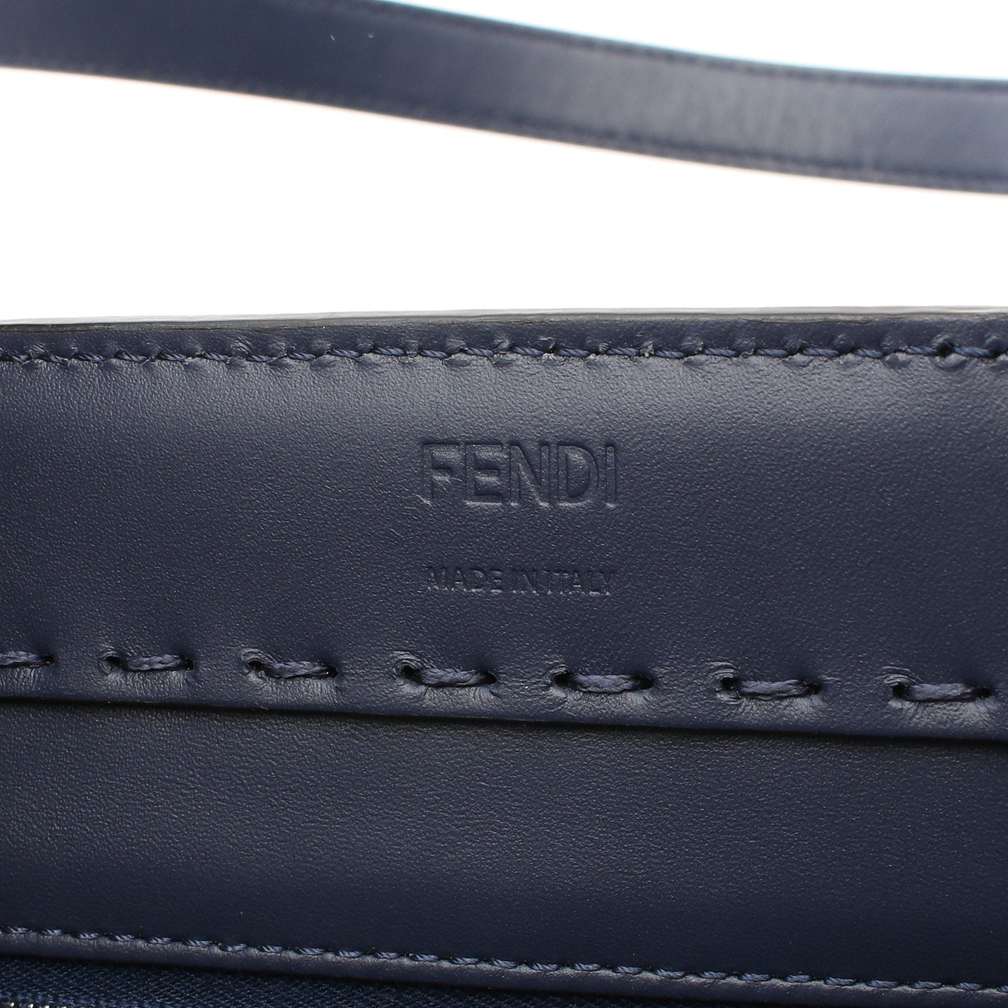 Luxury Fendi SHOPPING BAG Shoulder bag Tote bag Leather Navy