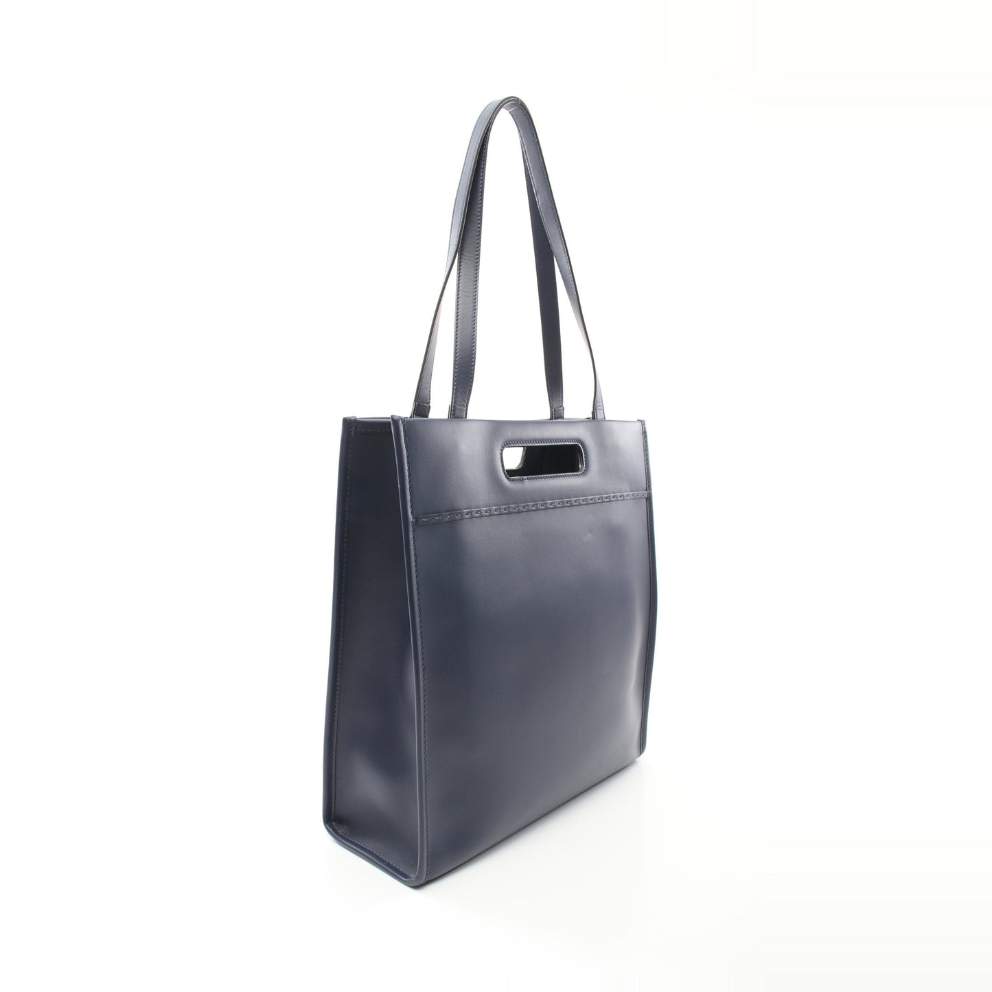 Luxury Fendi SHOPPING BAG Shoulder bag Tote bag Leather Navy