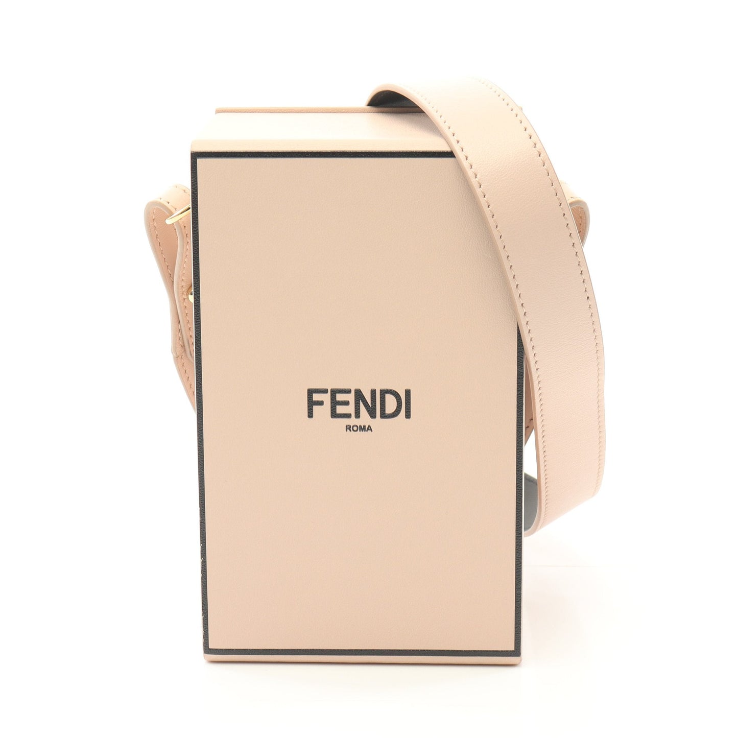 Luxury Fendi Box Shoulder bag Leather Pink beige