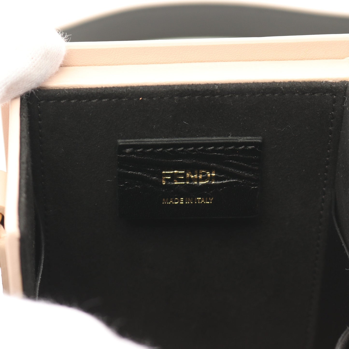 Luxury Fendi Box Shoulder bag Leather Pink beige
