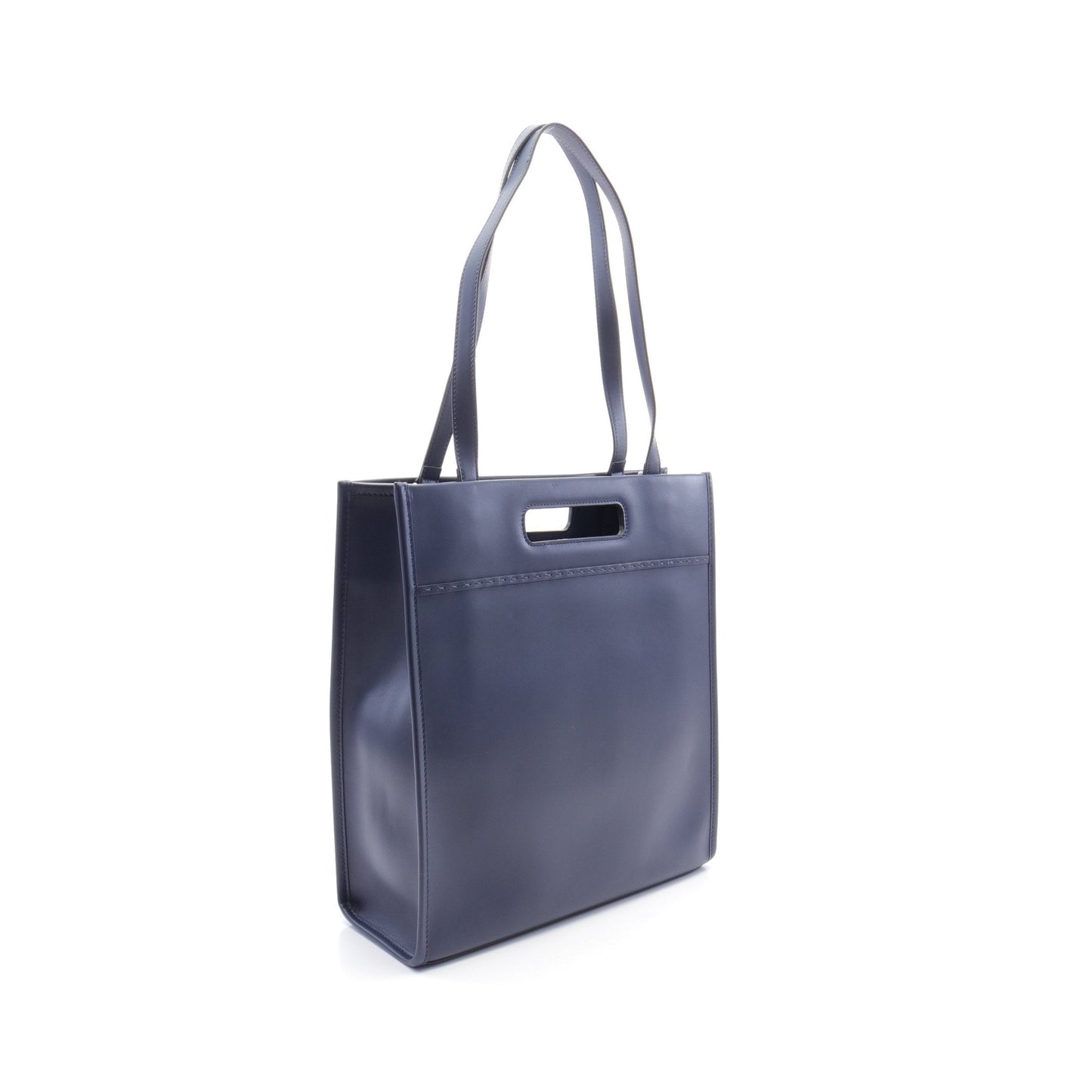 Luxury Fendi SHOPPING BAG Shoulder bag Tote bag Leather Navy 2WAY