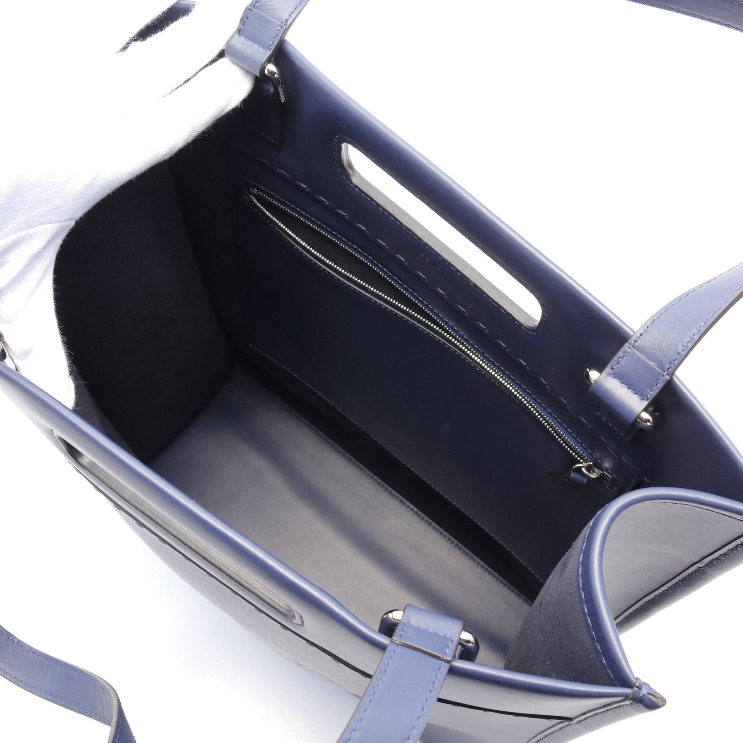 Luxury Fendi SHOPPING BAG Shoulder bag Tote bag Leather Navy 2WAY