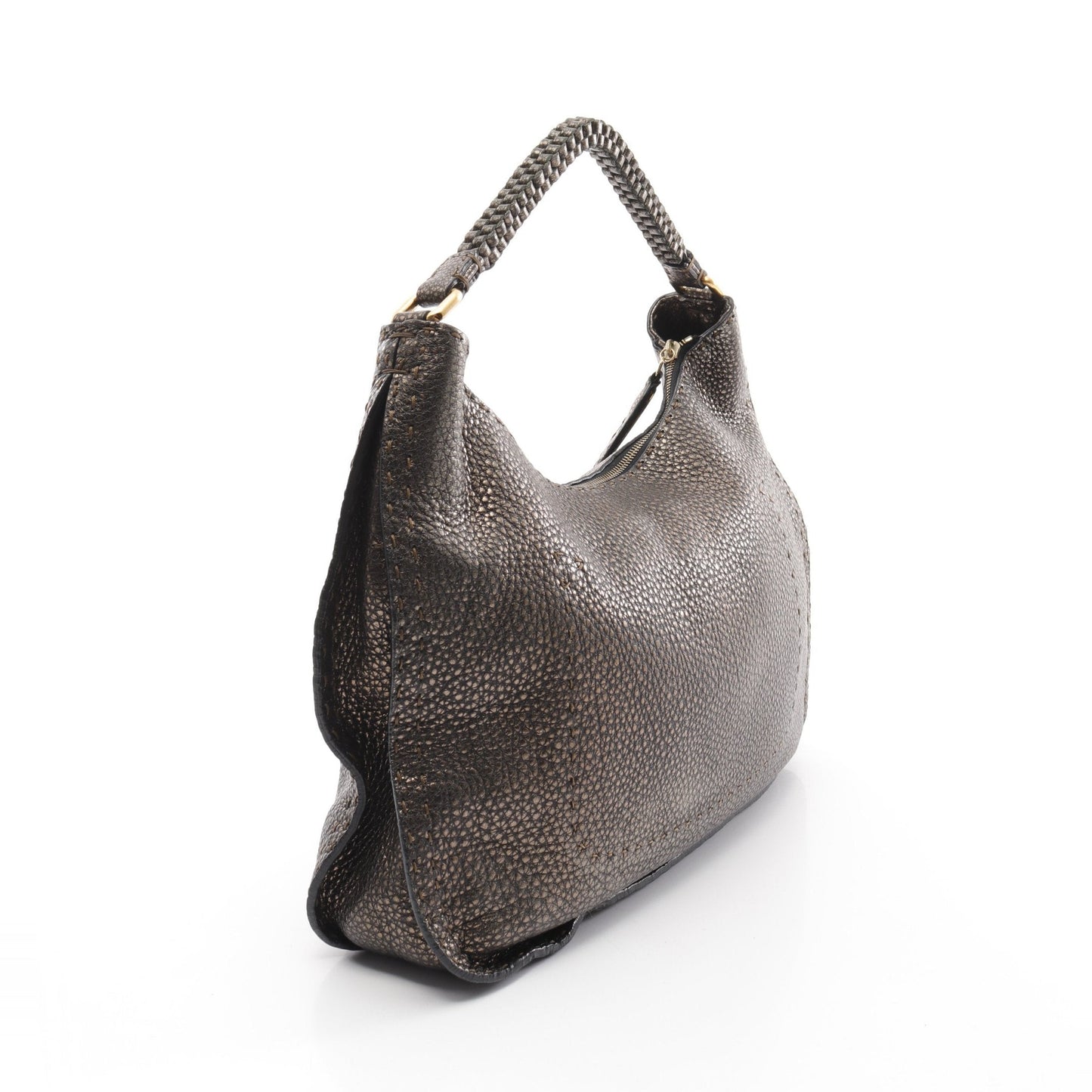 Luxury Fendi Selleria Shoulder bag Butterfly Leather Bronze