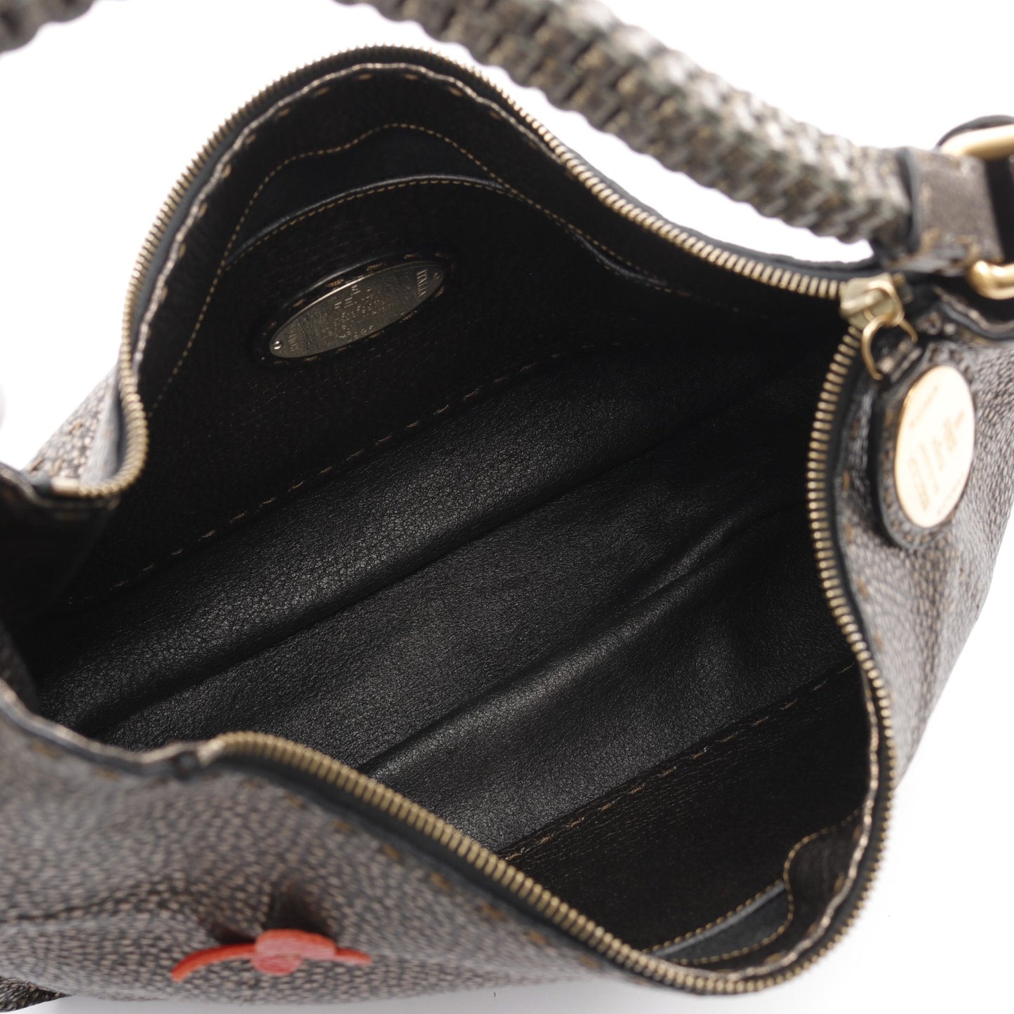 Luxury Fendi Selleria Shoulder bag Butterfly Leather Bronze