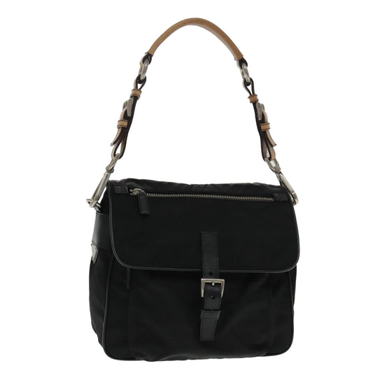 Luxury Prada Shoulder Bag Nylon Black Silver  94397