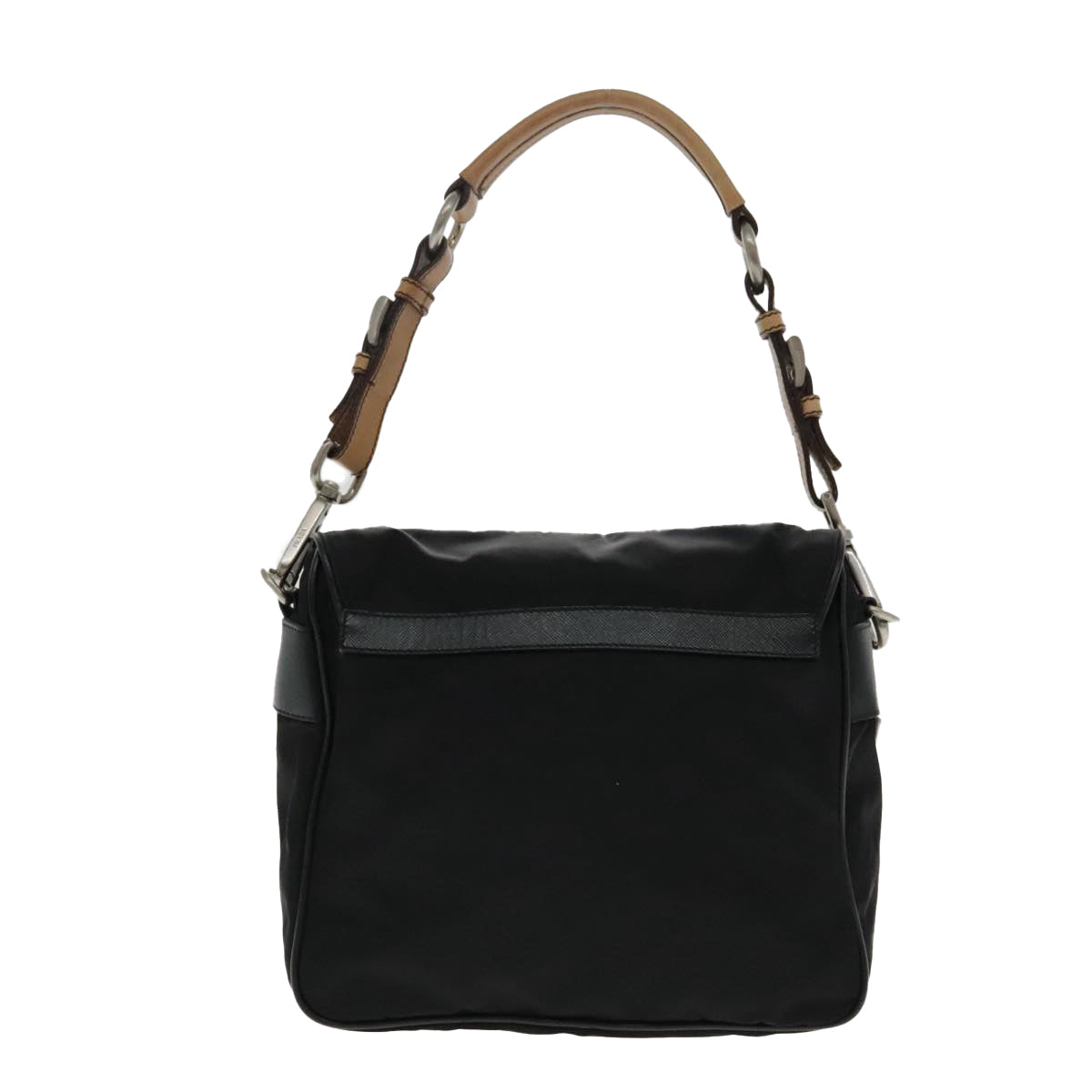 Luxury Prada Shoulder Bag Nylon Black Silver  94397