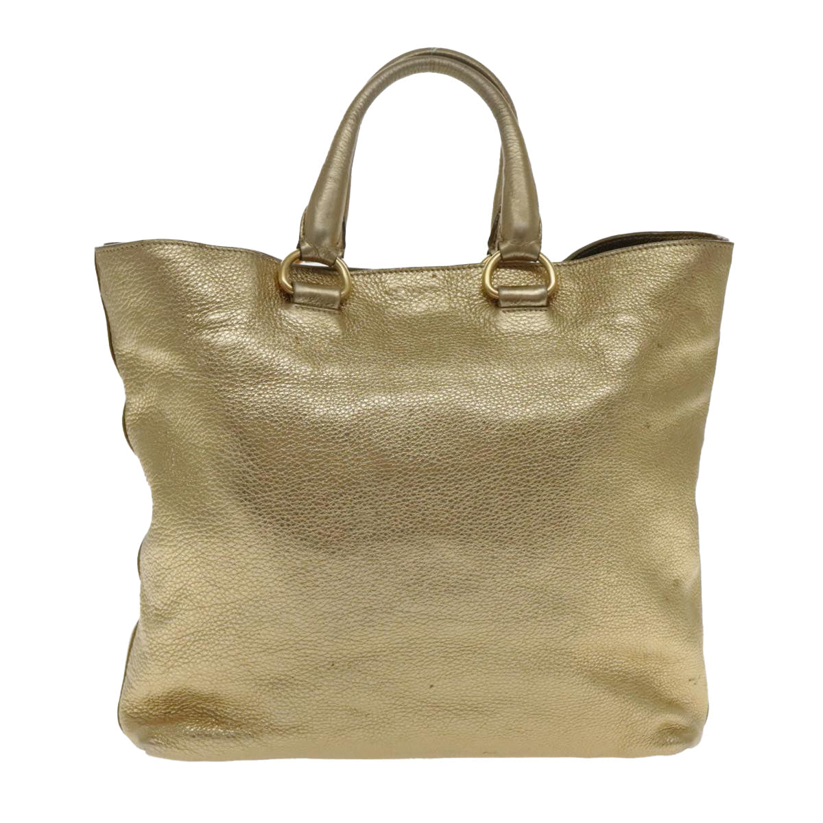 Luxury Prada Tote Bag Leather 2way Gold  94402