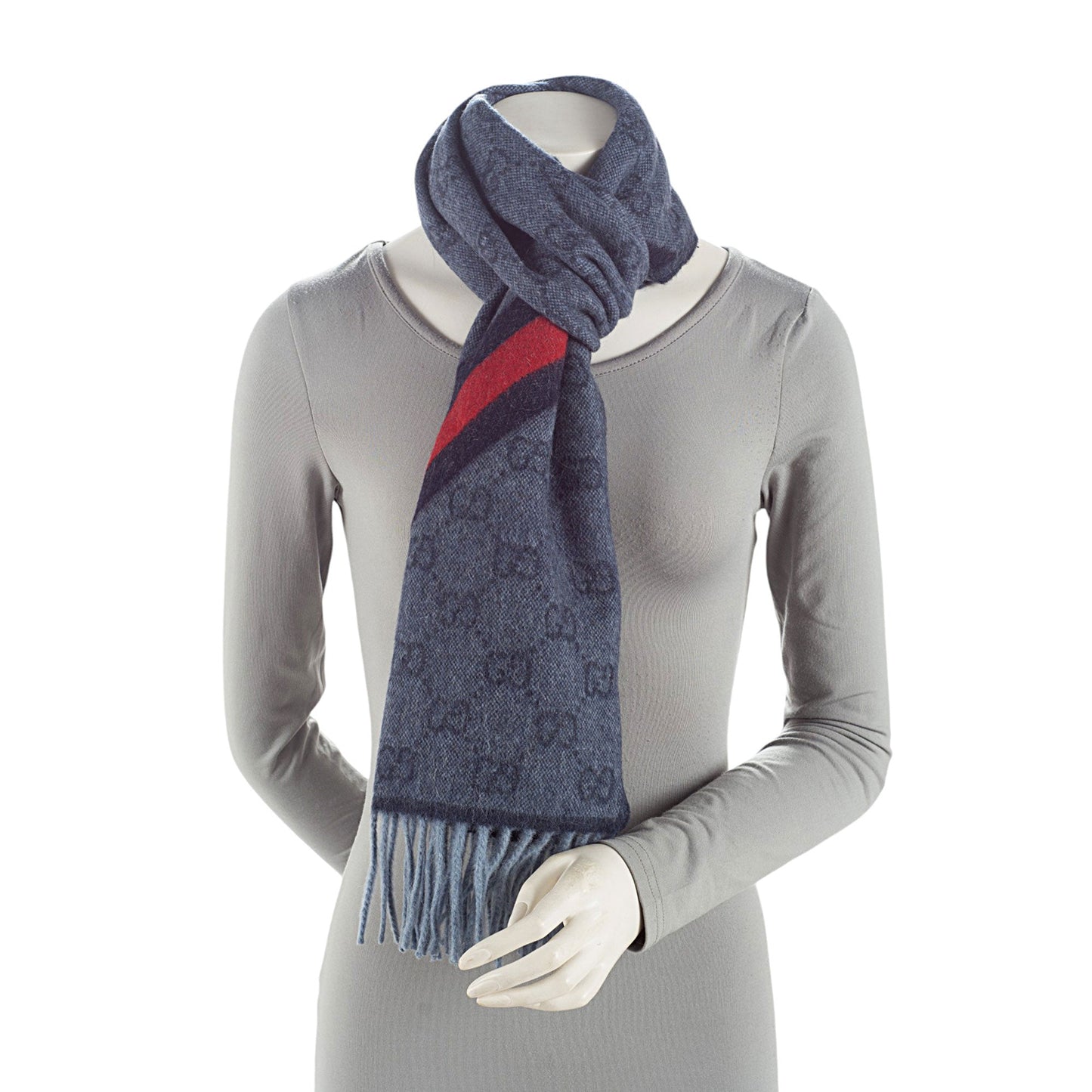 Gucci Wool Angora GG Web New Nikky Scarf