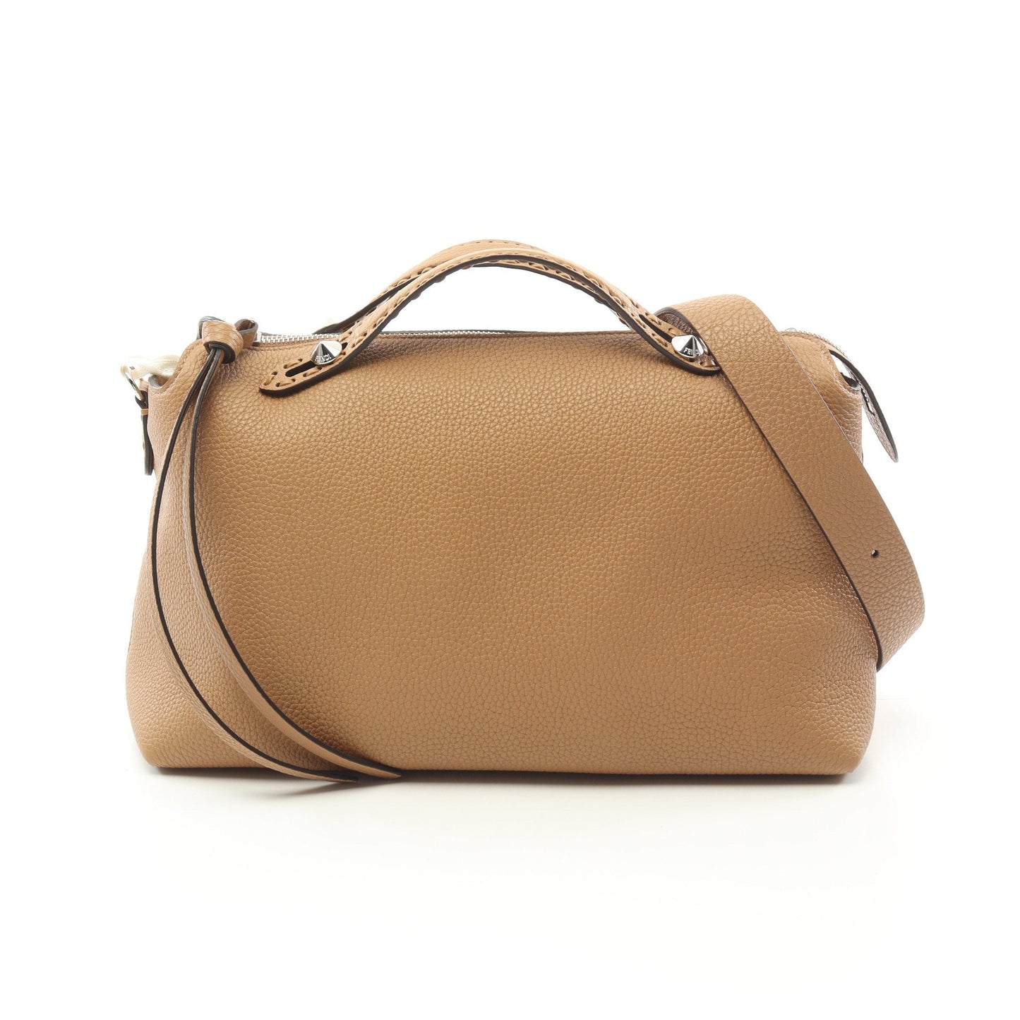 Luxury Fendi Bi The Way Selleria Large Handbag Leather Light brown 2WAY
