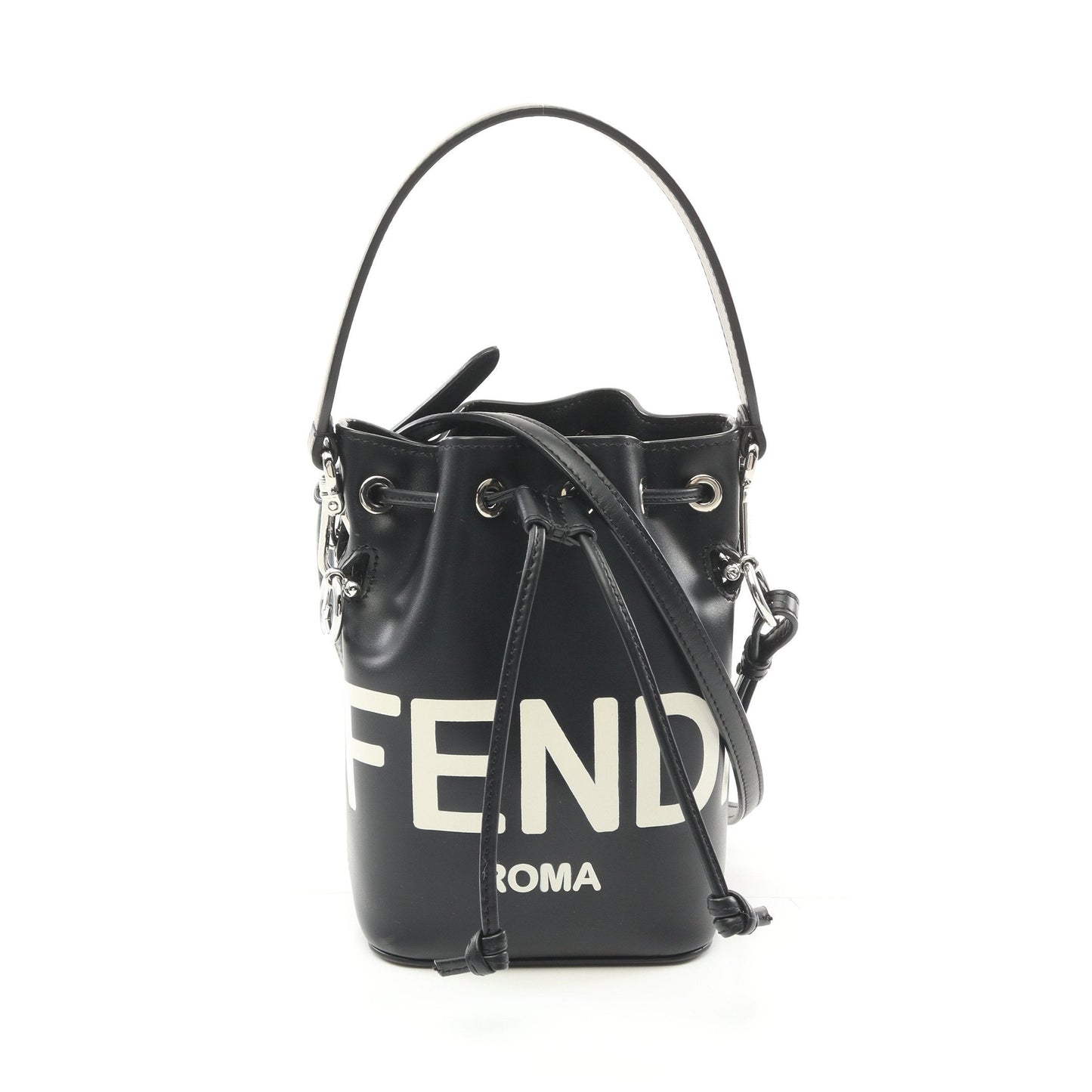 Luxury Fendi Mini Montresor Handbag Leather Black 2WAY