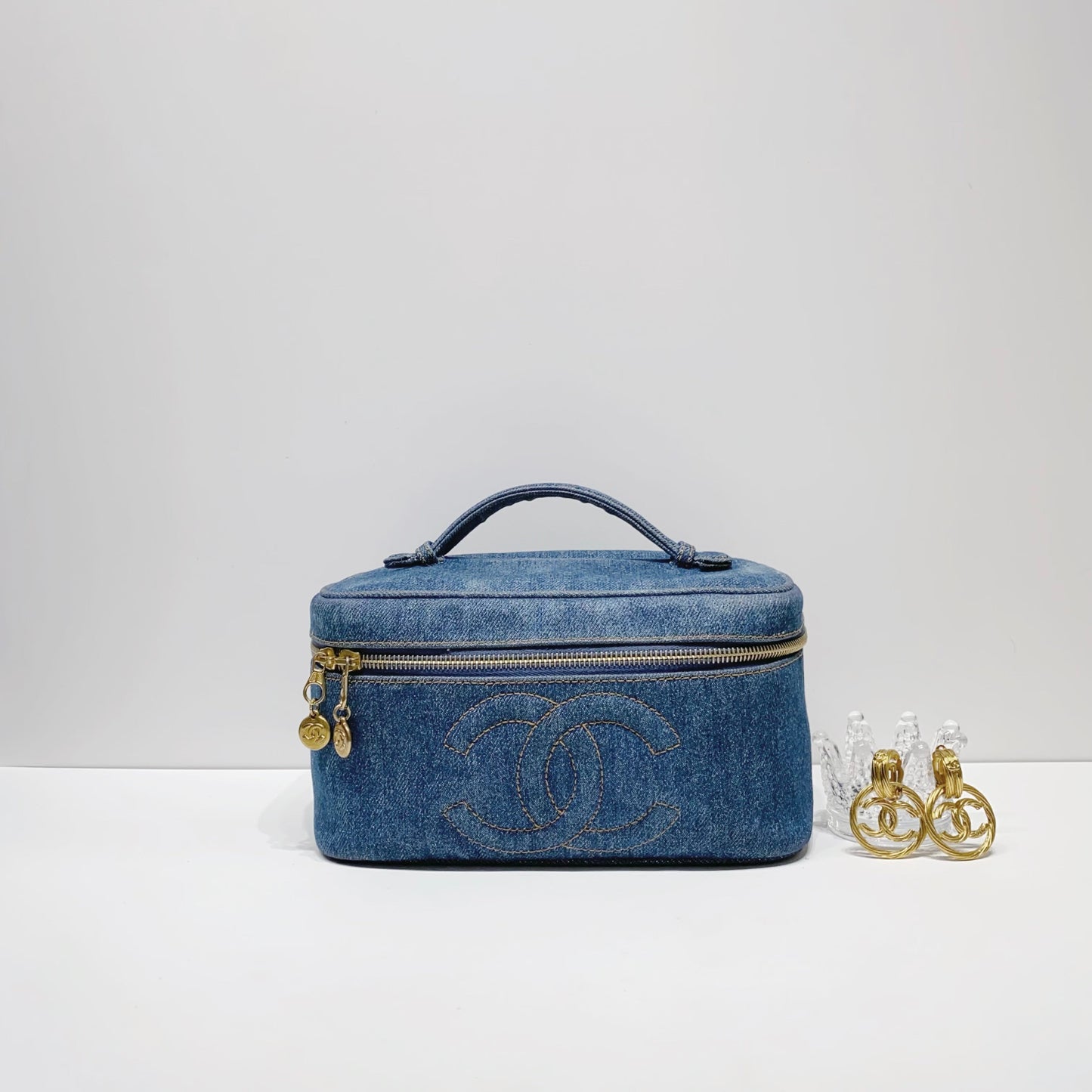 No.3651-Chanel Vintage Denim Large Vanity Case