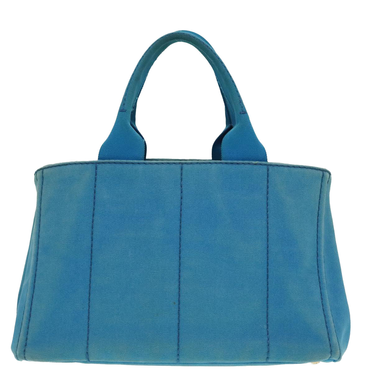 Luxury Prada Canapa MM Hand Bag Canvas Blue Gold  94610