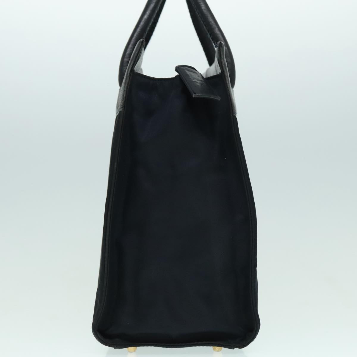 Luxury Prada Hand Bag Nylon Leather Black Gold  94611