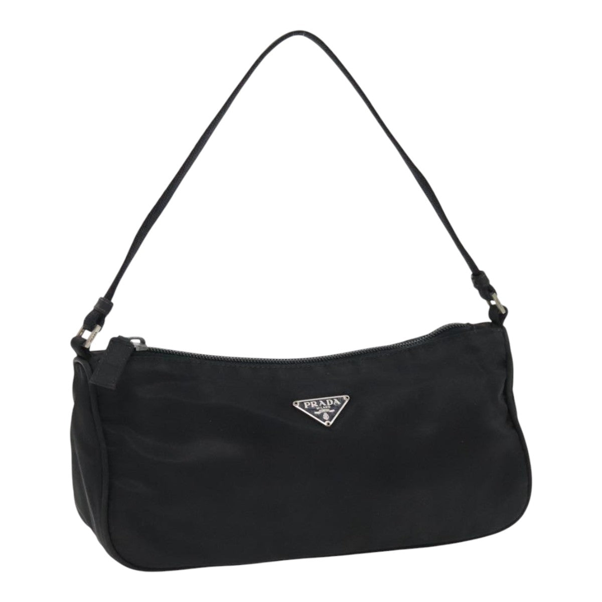 Luxury Prada Accessory Pouch Nylon Black Silver  94668
