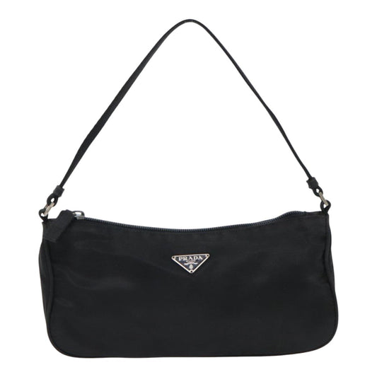 Luxury Prada Accessory Pouch Nylon Black Silver  94668