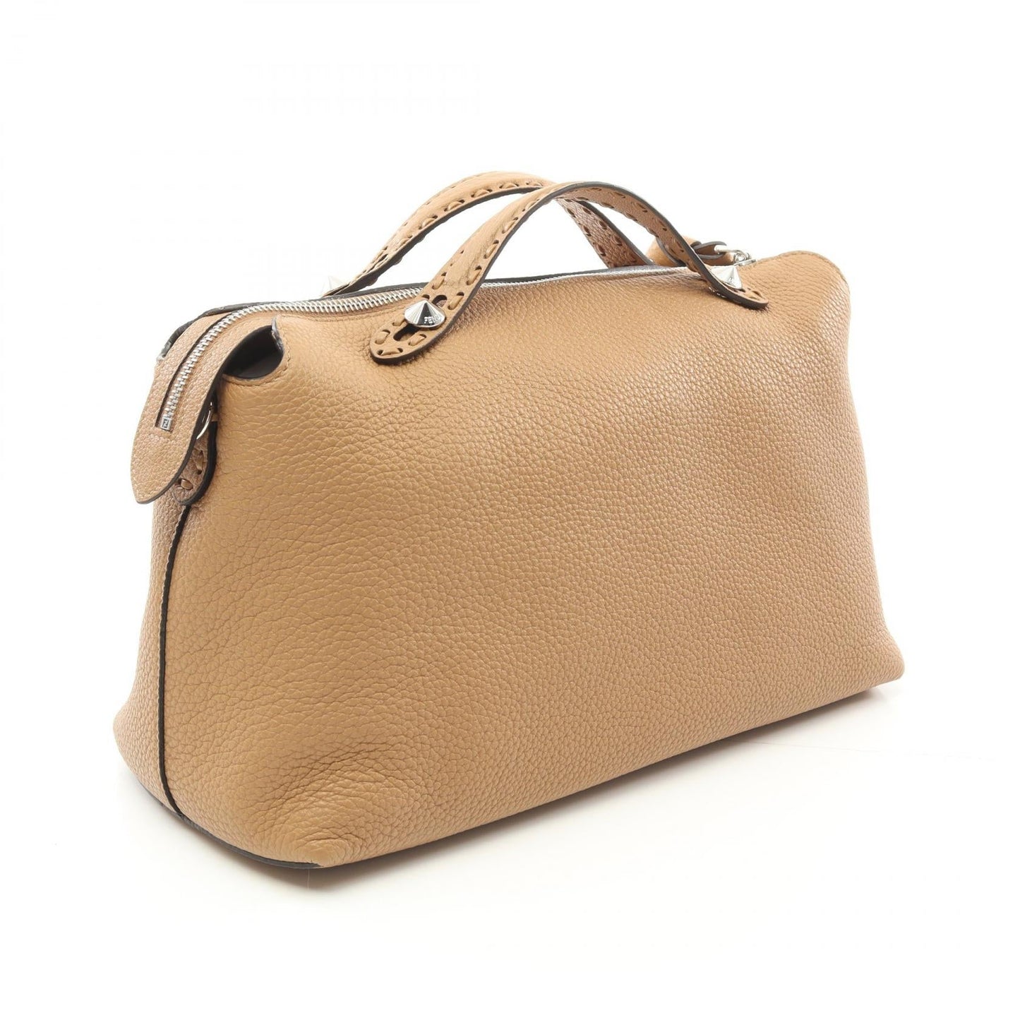 Luxury Fendi Bi The Way Selleria Large Handbag Leather Brown
