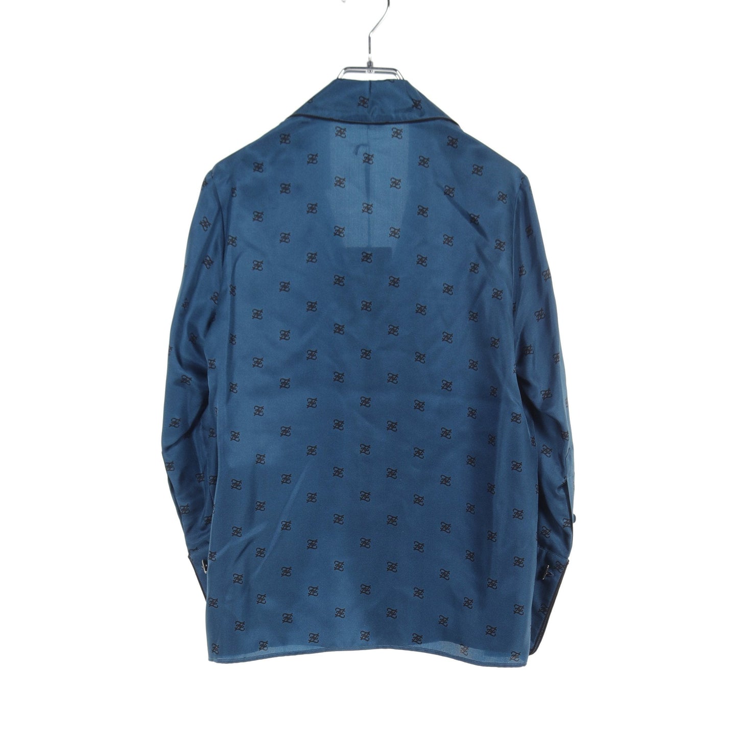 Luxury Fendi Blouse All-over pattern Silk Blue green Black
