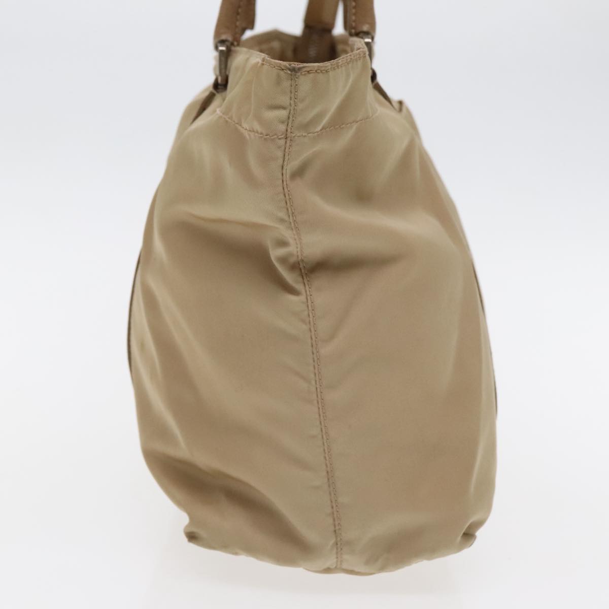 Luxury Prada Shoulder Bag Nylon Beige Silver  94787
