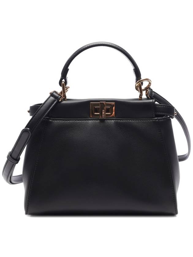 Luxury Fendi Peekaboo Iconic Small Tote Bag Black