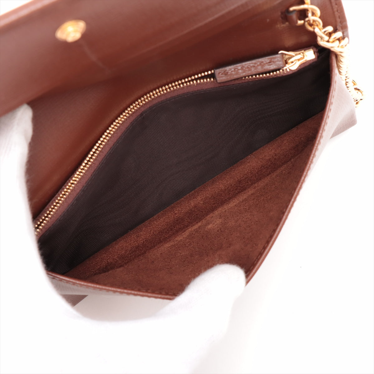 Gucci GG Supreme PVC & leather Chain Wallet