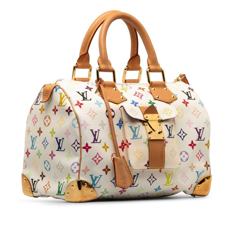 Louis Vuitton Multicolor Speedyy 30 Handbag Mini Boston Bag M92643 Bronze White PVC Leather  Louis Vuitton