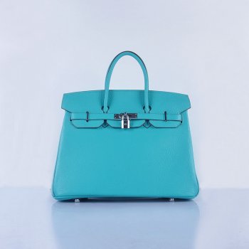 Luxury Hermes Birkin 35cm Togo Leather Handbags Emerald Green Silver
