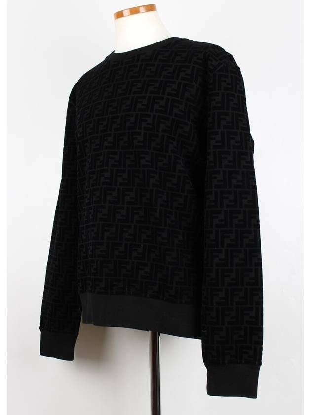 Luxury Fendi FF pattern crewneck sweatshirt L