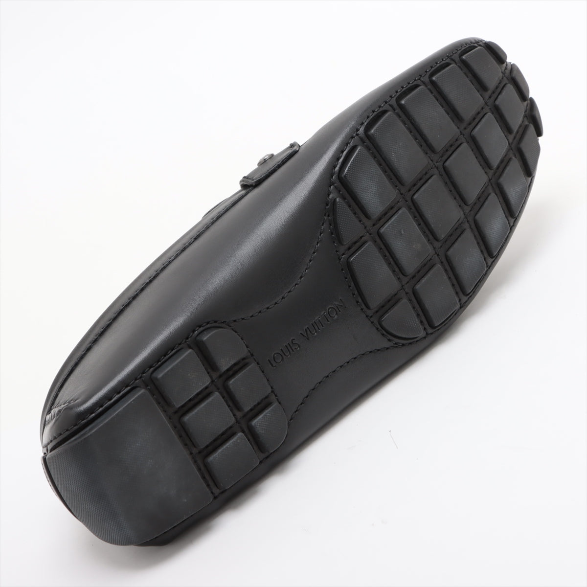 Louis Vuitton Monte Carlo 10 Years Leather Driving Shoes 7 1/2 Men Black FA0160 LV Logo