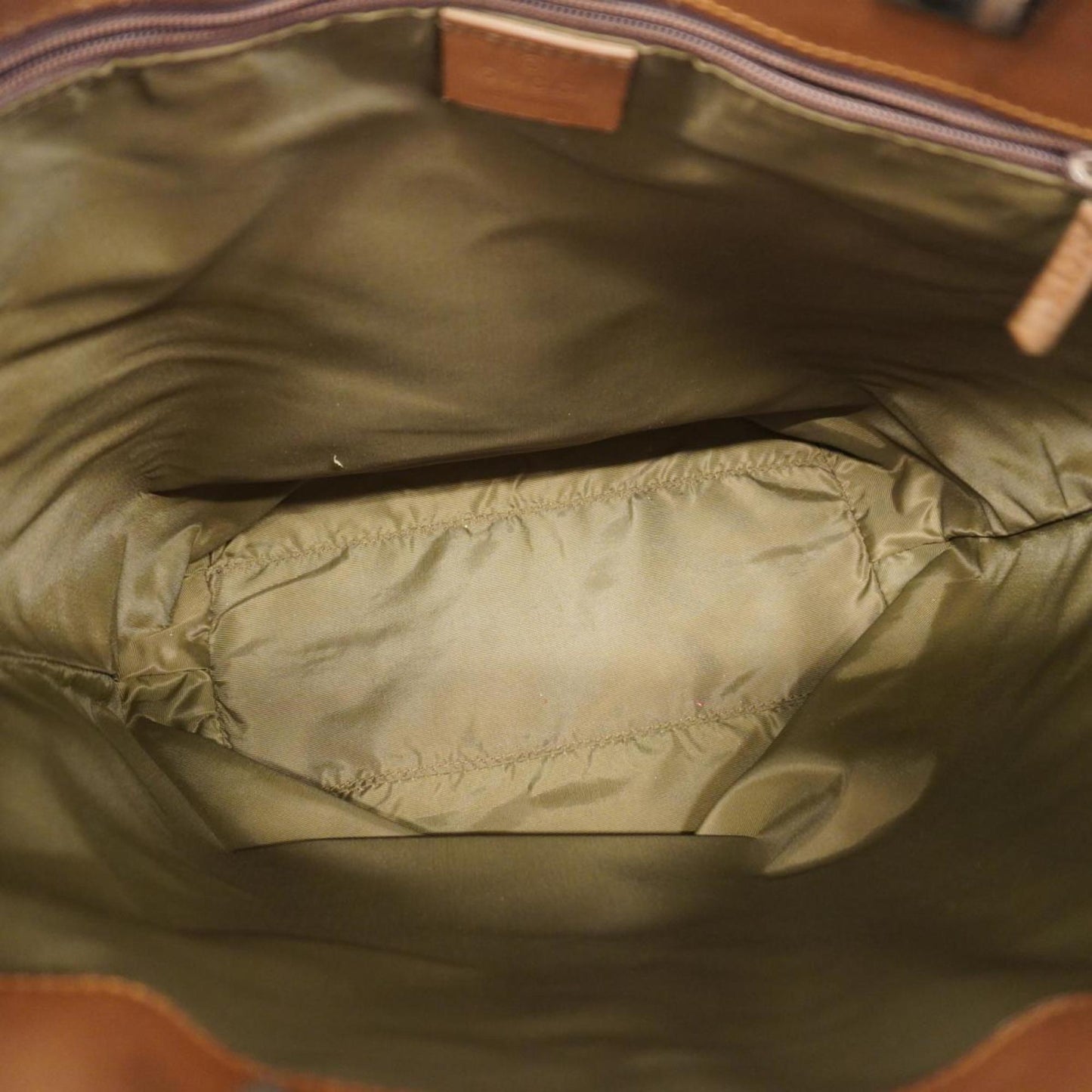 Gucci Gg Canvas  Calfskin Tote Bag
