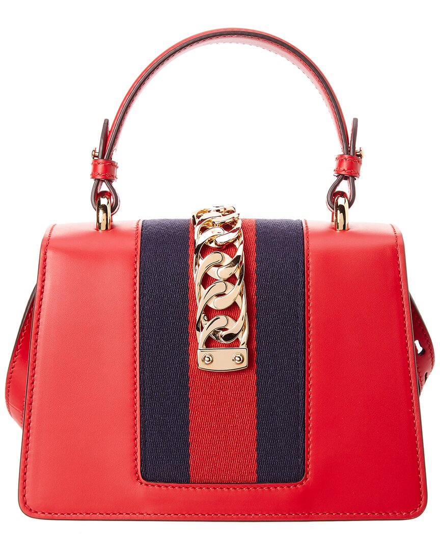 Gucci Sylvie Mini Leather Top Handle Shoulder Bag