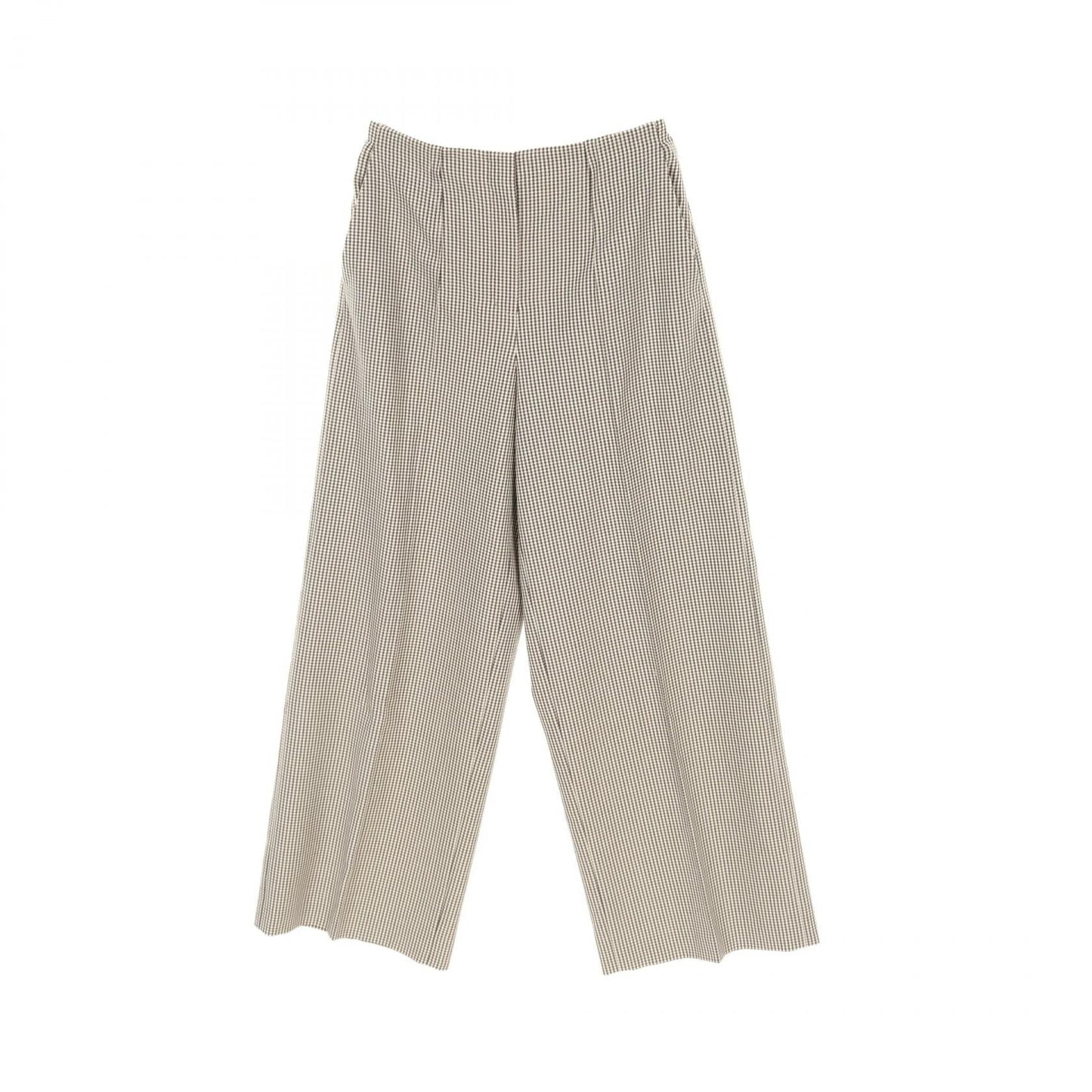 Luxury Fendi Wide pants Check Wool Beige Brown