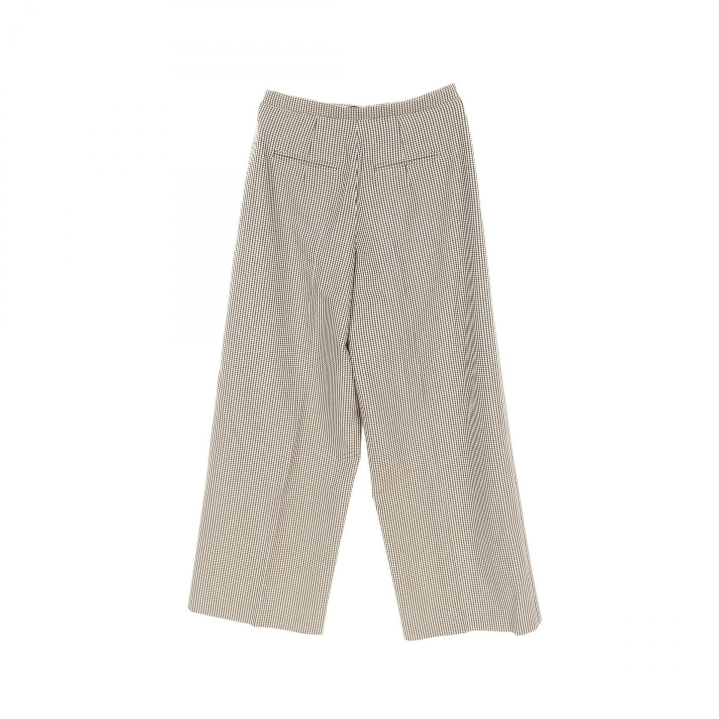 Luxury Fendi Wide pants Check Wool Beige Brown