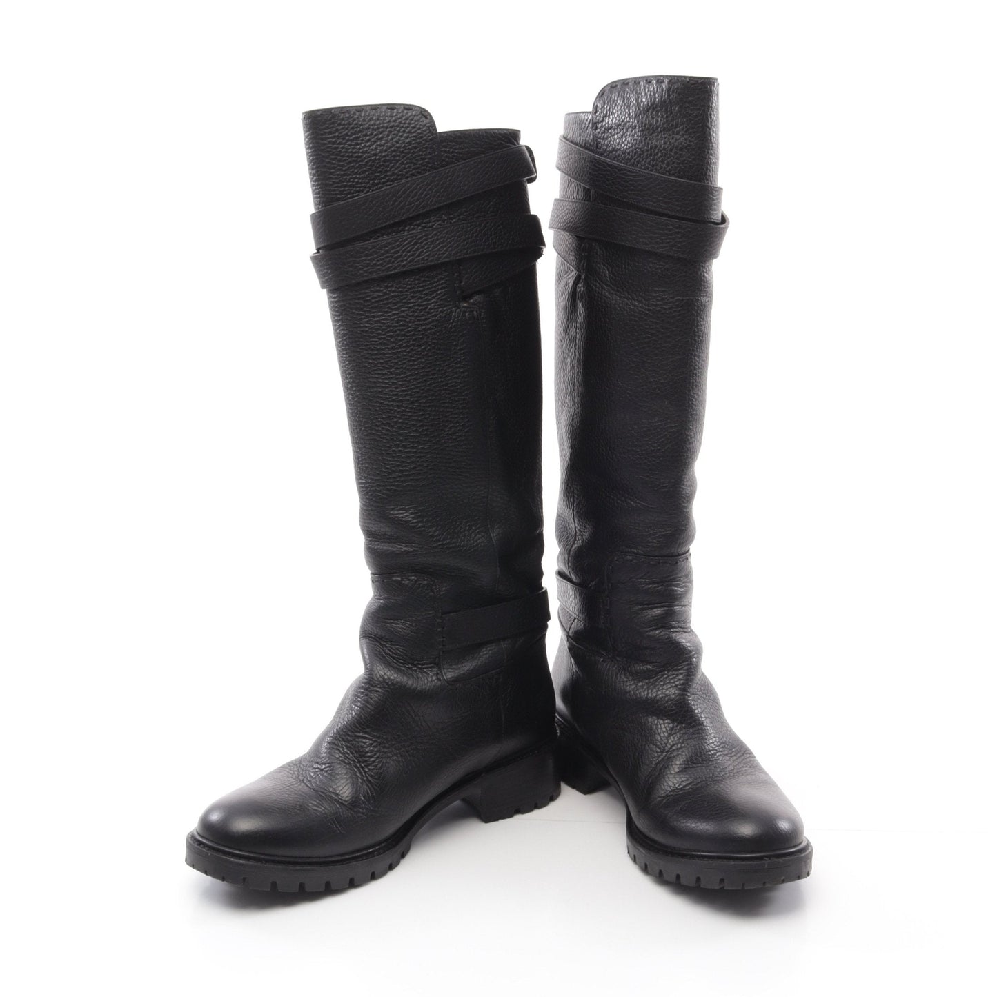 Luxury Fendi Long Engineer boot Leather Black
