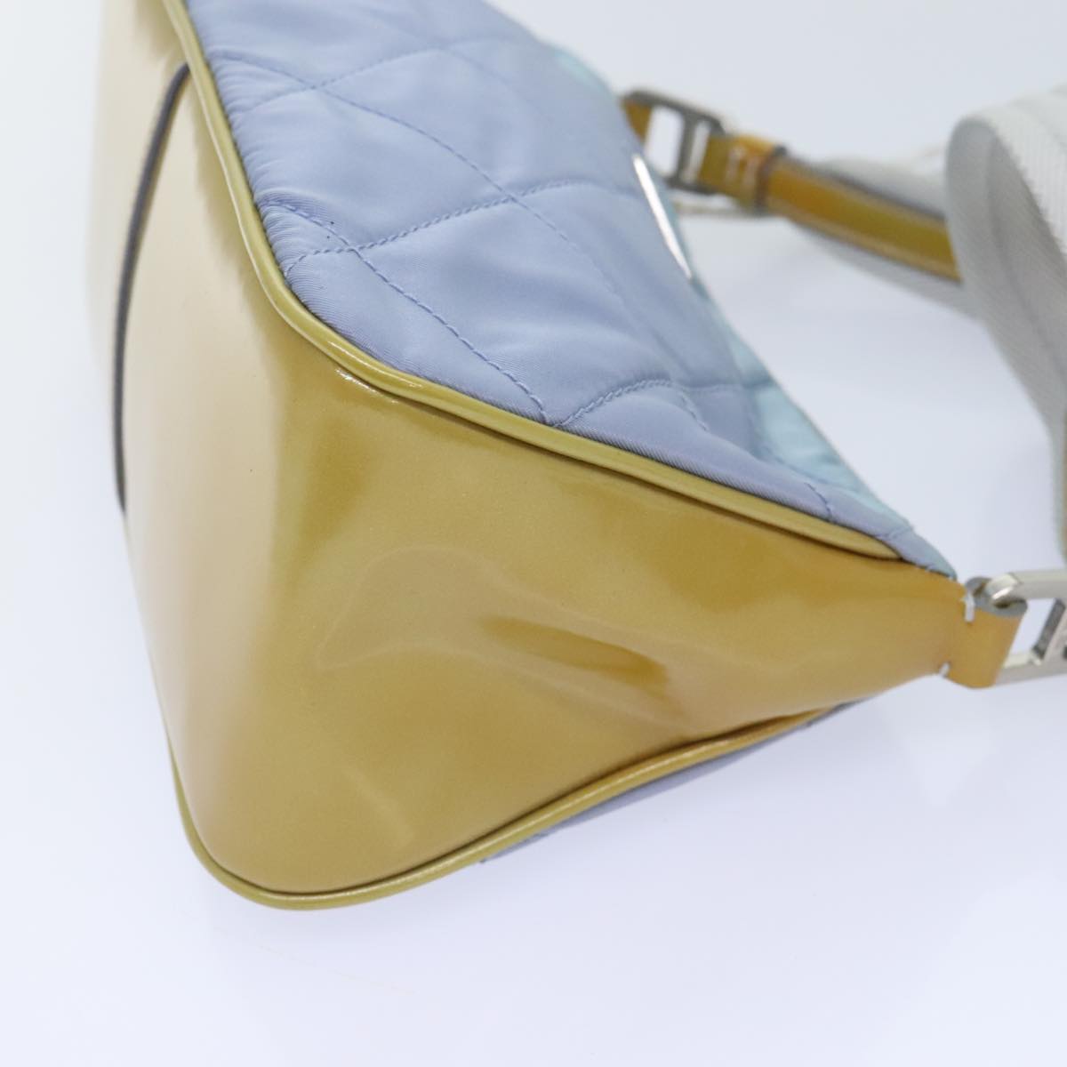 Luxury Prada Shoulder Bag Nylon Light Blue Silver  95019