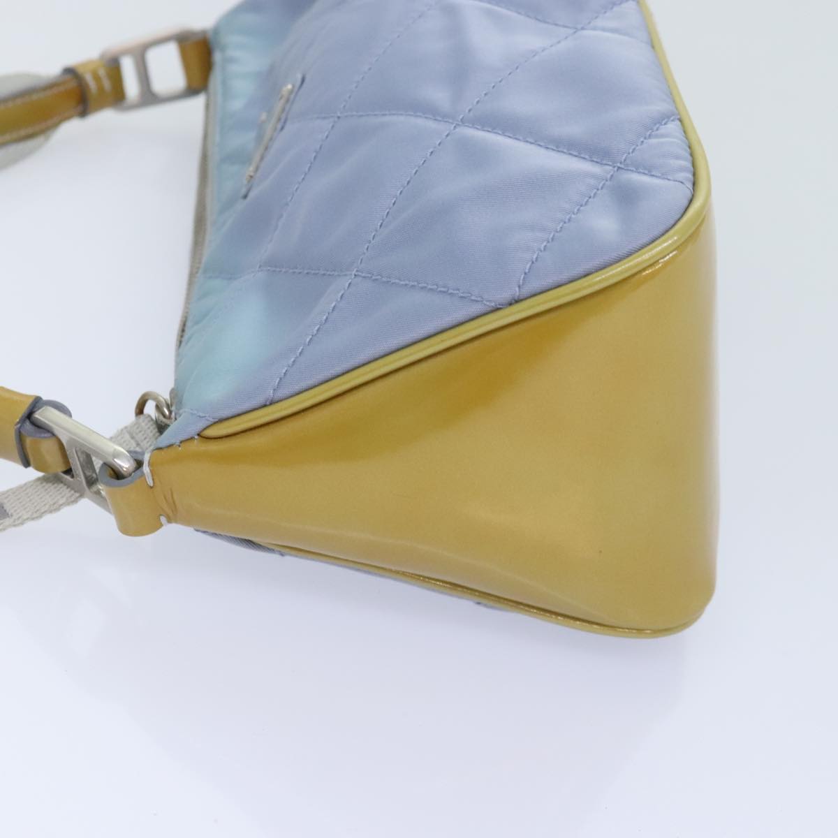 Luxury Prada Shoulder Bag Nylon Light Blue Silver  95019