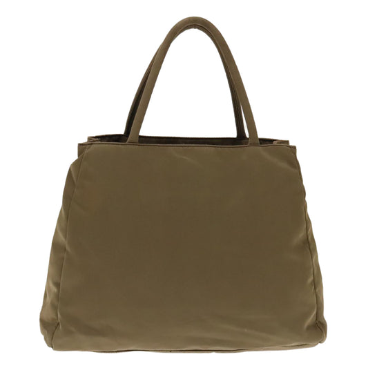 Luxury Prada Hand Bag Nylon Khaki Silver  95022