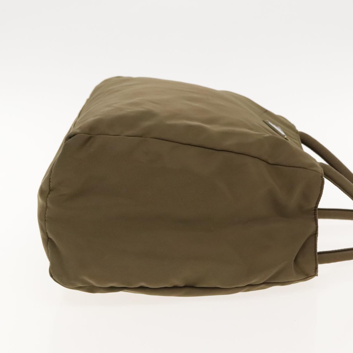 Luxury Prada Hand Bag Nylon Khaki Silver  95022