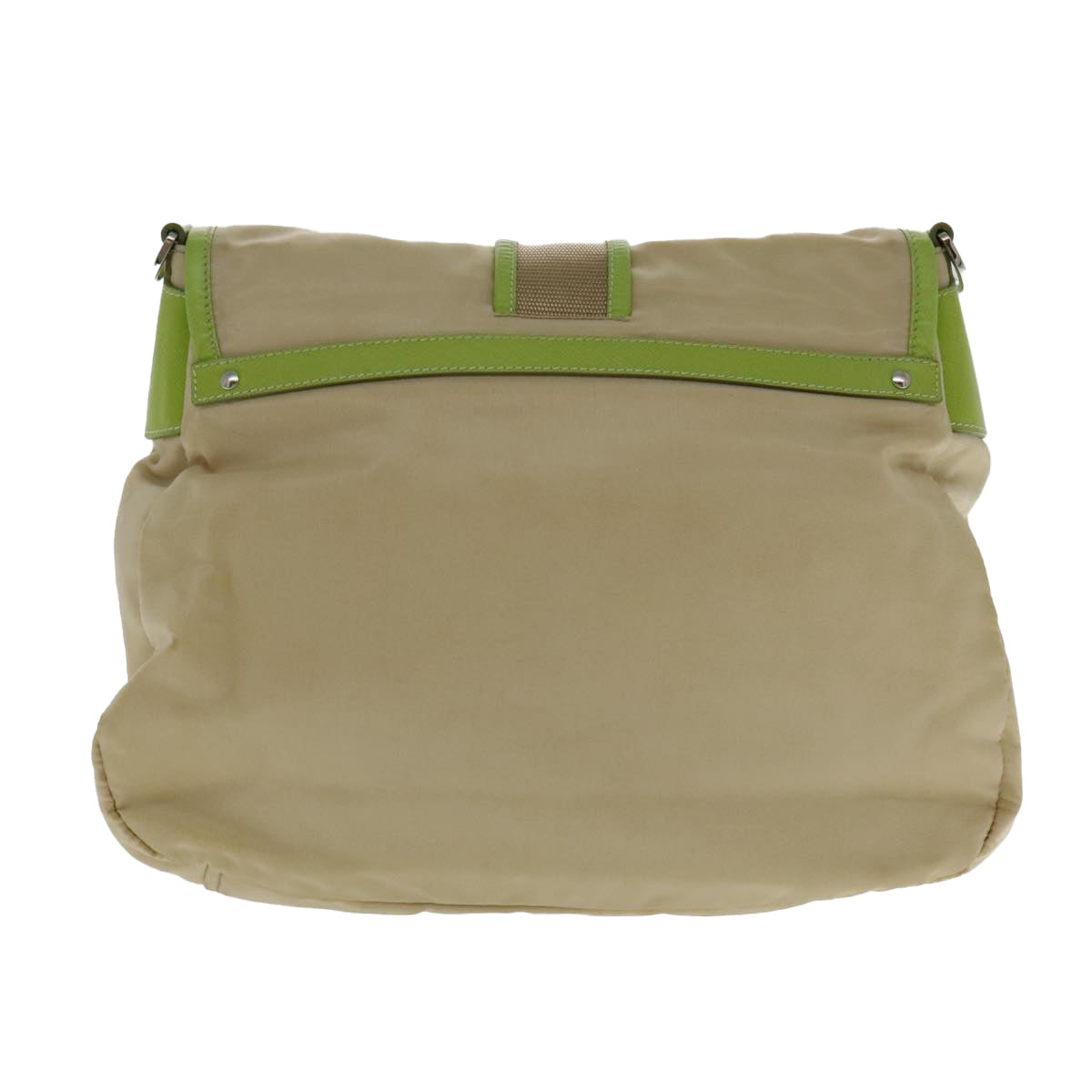 Luxury Prada Shoulder Bag Nylon Beige Silver  95024