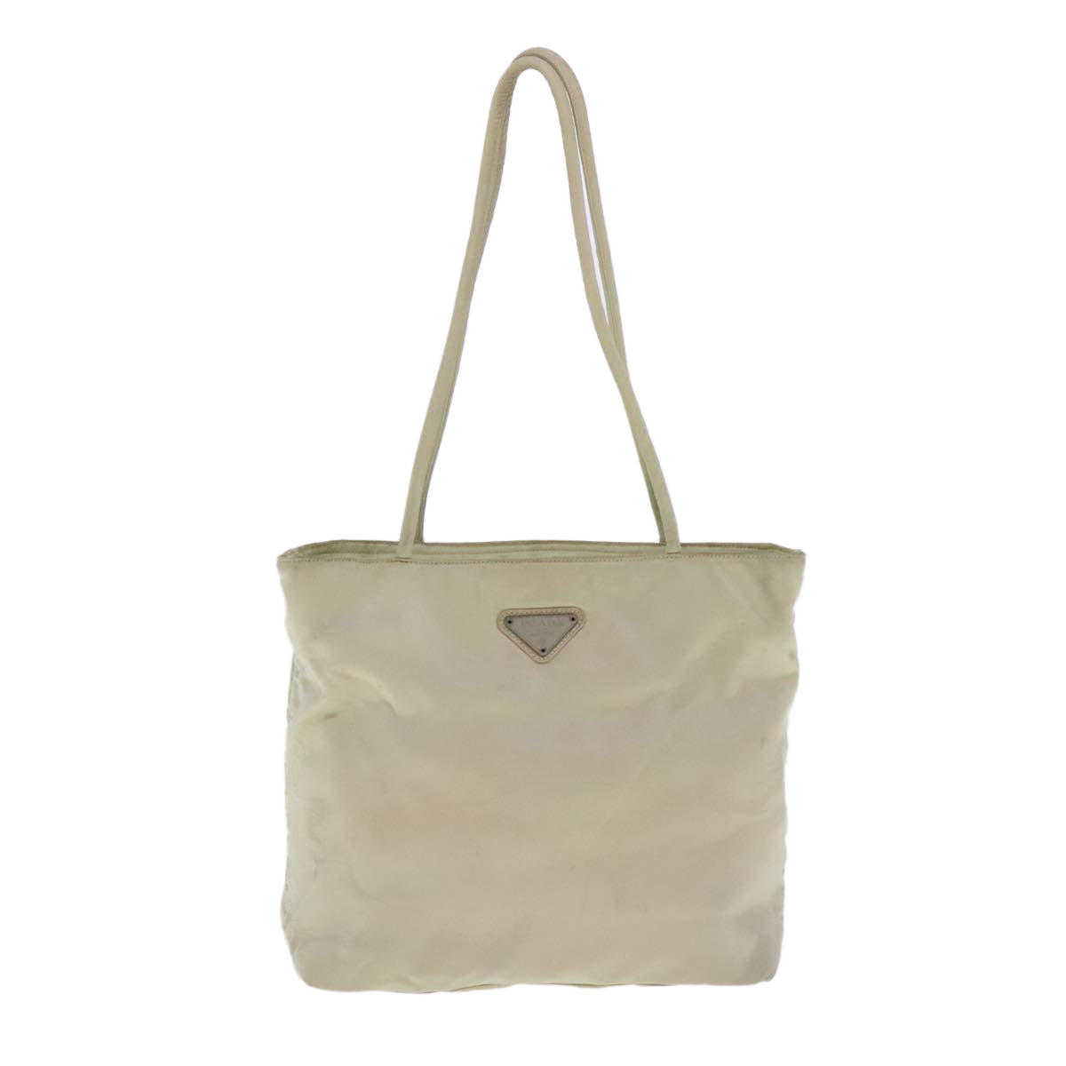 Luxury Prada Tote Bag Nylon Silver Cream  95047