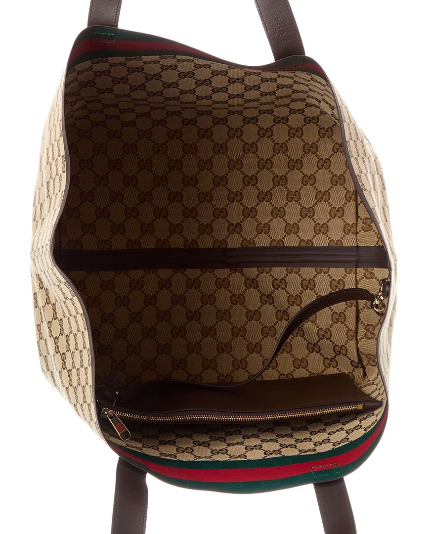 Gucci Original GG Medium Canvas & Leather Tote