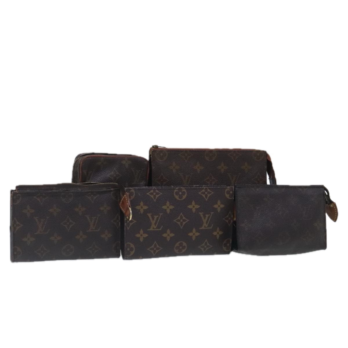 LOUIS VUITTON Monogram Pouch 5Set LV 95092